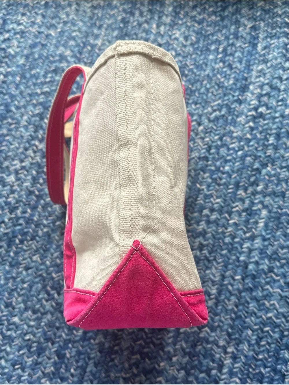 LL Bean boat and tote medium tote hot pink long handles